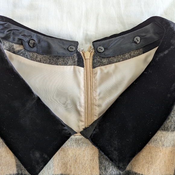 Cynthia Rowley Black and Tan Plaid Dress - Picture 7 of 9